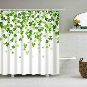 Falling Clovers Fabric Shower Curtain - Shower Curtain Emporium