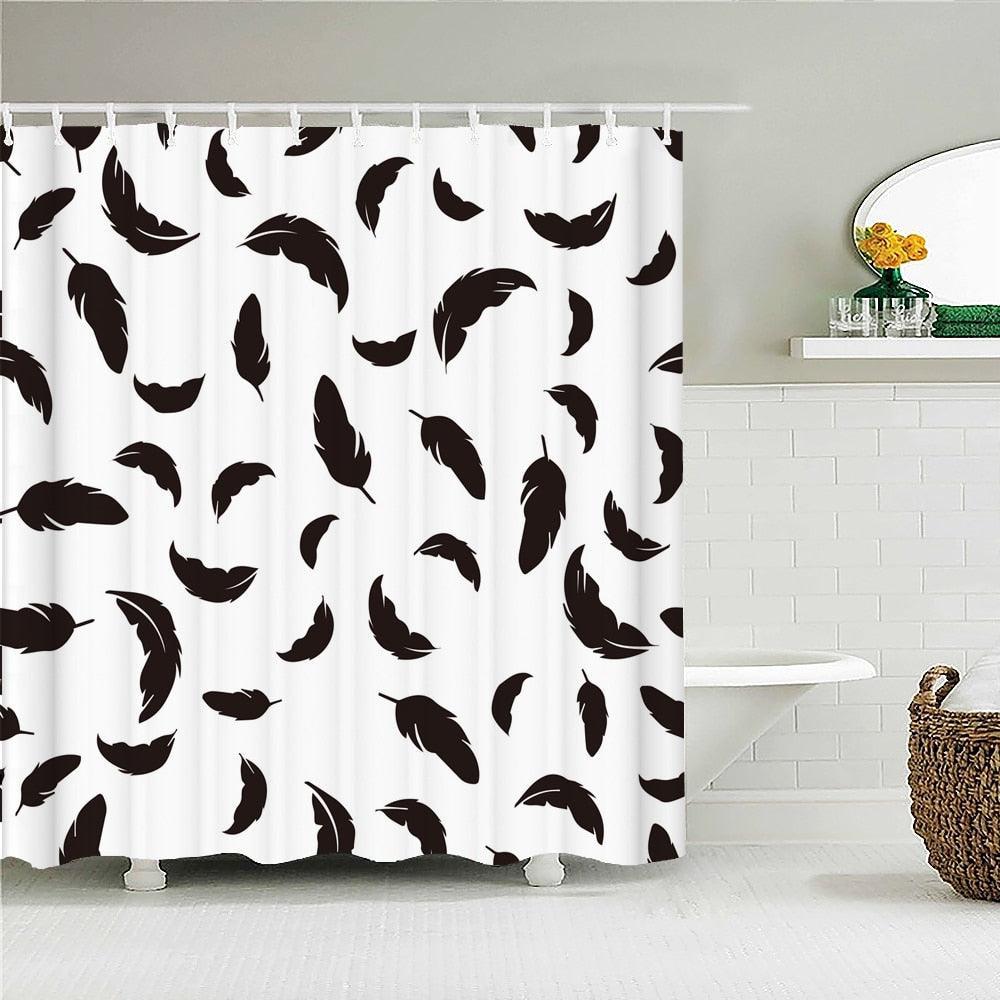 Falling Feathers Fabric Shower Curtain - Shower Curtain Emporium