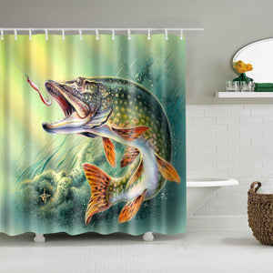 Fishing Fabric Shower Curtain - Shower Curtain Emporium