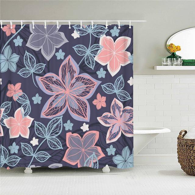 Floral Art Fabric Shower Curtain - Shower Curtain Emporium