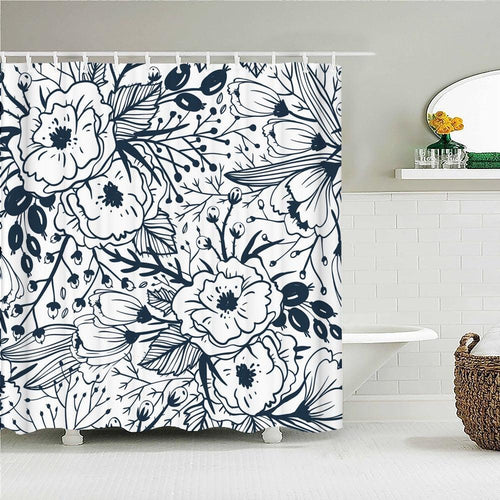 Floral Artwork Fabric Shower Curtain - Shower Curtain Emporium