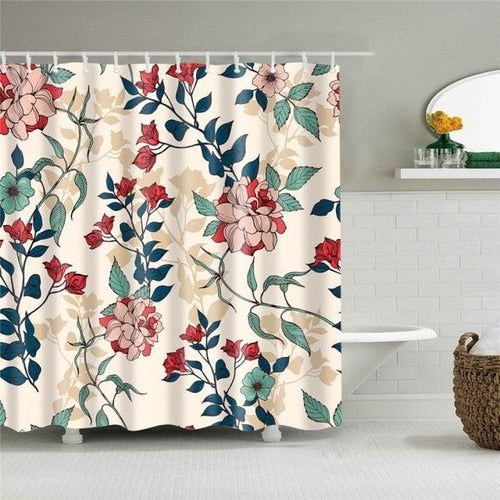 Floral Bloom Fabric Shower Curtain - Shower Curtain Emporium