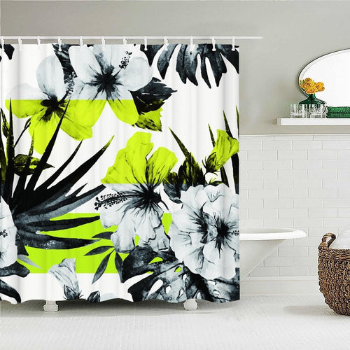 Florescent Flower Fun Fabric Shower Curtain - Shower Curtain Emporium