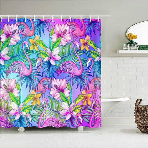 Florida Flamingos Fabric Shower Curtain - Shower Curtain Emporium