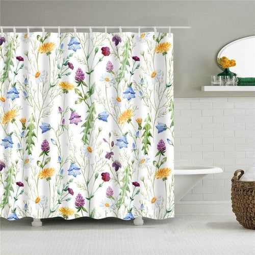 Flowing Flowers Fabric Shower Curtain - Shower Curtain Emporium