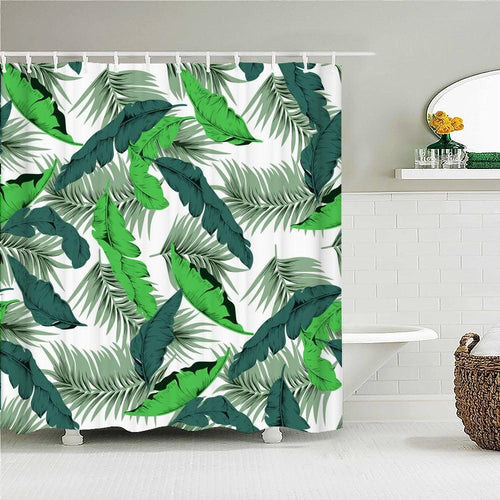 Flowing Palm Fronds Fabric Shower Curtain - Shower Curtain Emporium