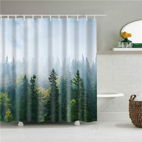 Forest Haze Fabric Shower Curtain - Shower Curtain Emporium