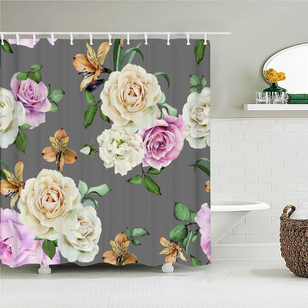 Fresh Flower Bloom Fabric Shower Curtain - Shower Curtain Emporium