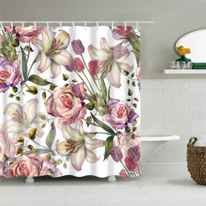 Fresh Flowers Fabric Shower Curtain - Shower Curtain Emporium