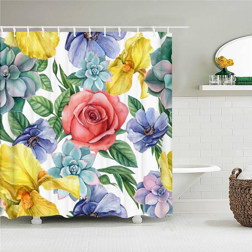 Fresh Rose Flowers Fabric Shower Curtain - Shower Curtain Emporium