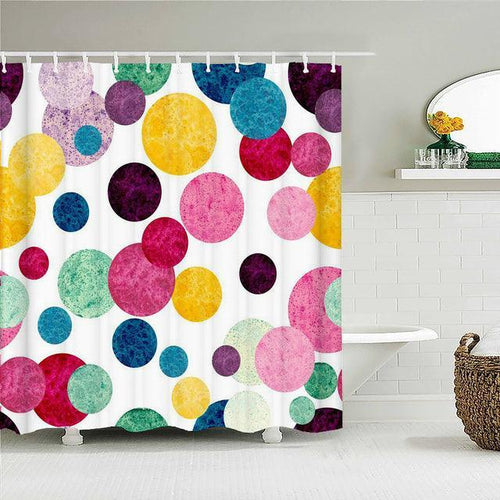 Fun Circles Fabric Shower Curtain - Shower Curtain Emporium