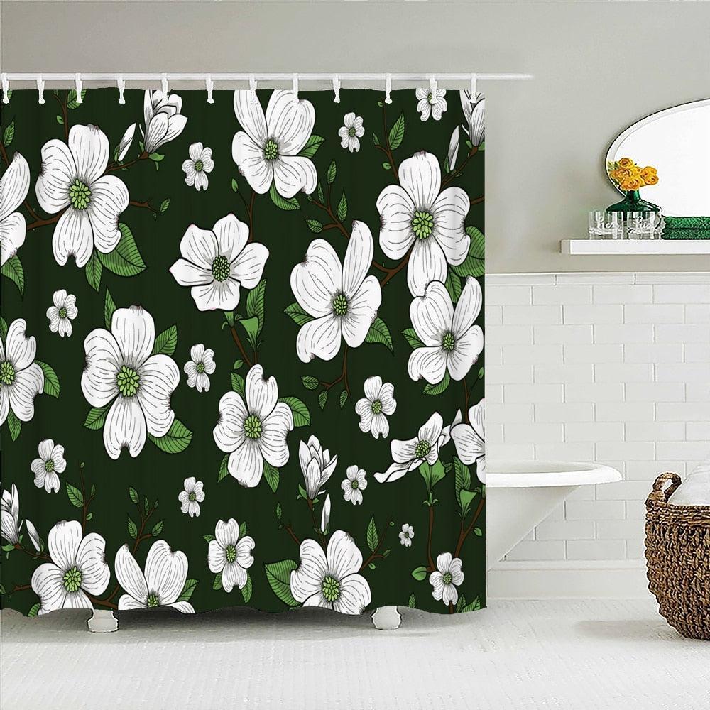 Garden Flowers Fabric Shower Curtain - Shower Curtain Emporium