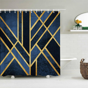 Gold Trim Fabric Shower Curtain - Shower Curtain Emporium