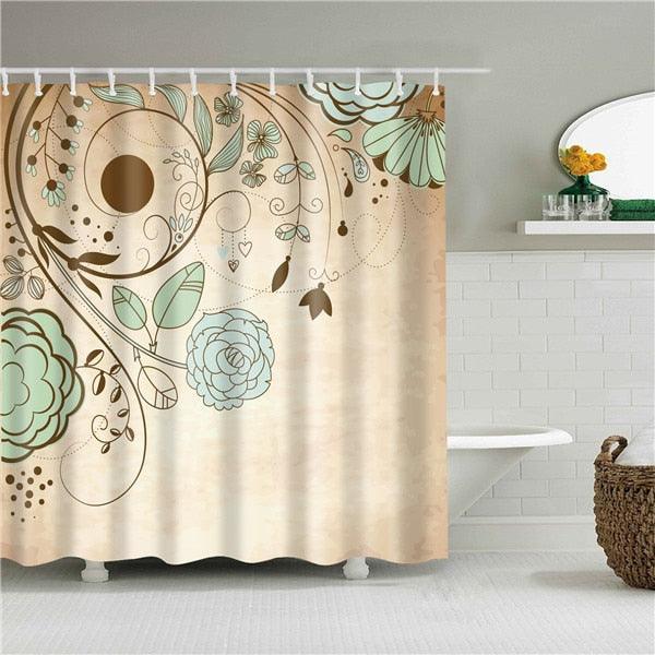 Graceful Flowers Fabric Shower Curtain - Shower Curtain Emporium