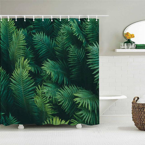 Green Palms Fabric Shower Curtain - Shower Curtain Emporium