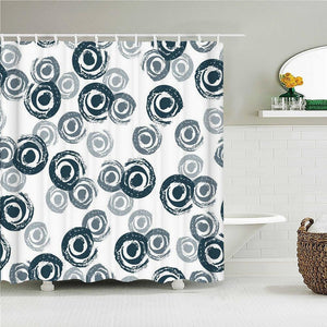 Grey Swirls Fabric Shower Curtain - Shower Curtain Emporium