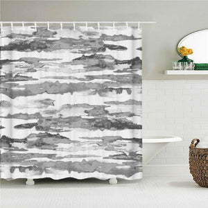 Grey Watercolor Fabric Shower Curtain - Shower Curtain Emporium