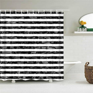 Horizontal Marker Stripes Fabric Shower Curtain - Shower Curtain Emporium
