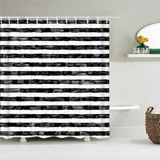 Horizontal Marker Stripes Fabric Shower Curtain - Shower Curtain Emporium