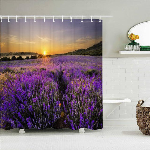 Lavender Sunrise Fabric Shower Curtain - Shower Curtain Emporium