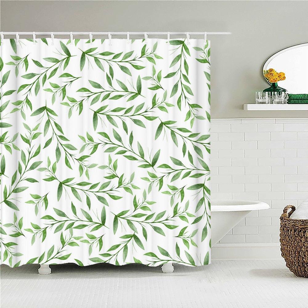Leaf Branch Fabric Shower Curtain - Shower Curtain Emporium