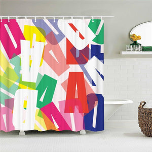Letters Fabric Shower Curtain - Shower Curtain Emporium