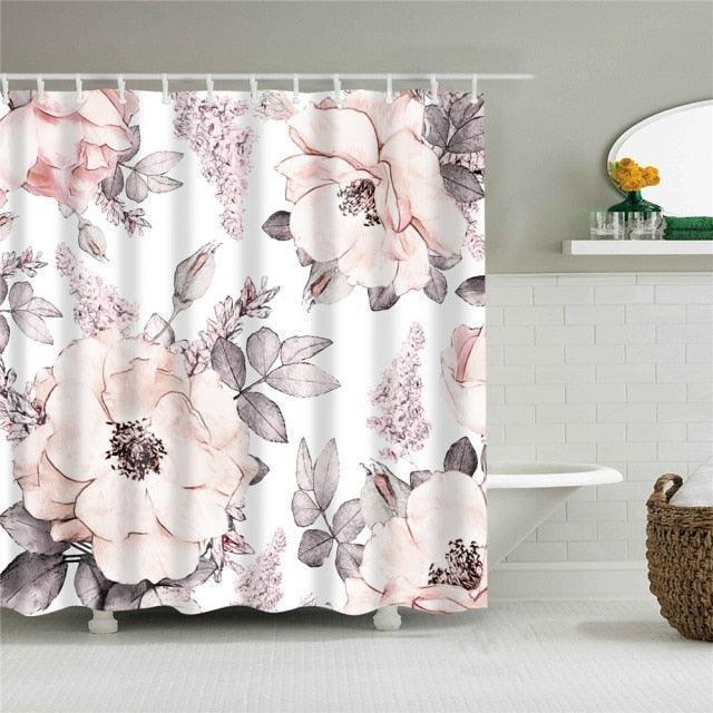 Light Flowers Fabric Shower Curtain - Shower Curtain Emporium