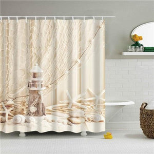 Light Nautical Decor Fabric Shower Curtain - Shower Curtain Emporium