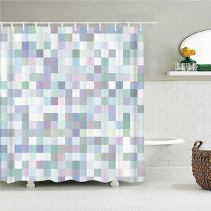 Light Pastel Tiles Fabric Shower Curtain - Shower Curtain Emporium