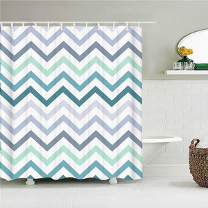 Light Zigzag Fresh Fabric Shower Curtain - Shower Curtain Emporium