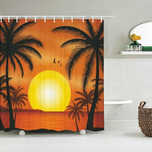 Majestic Beach Sun Fabric Shower Curtain - Shower Curtain Emporium