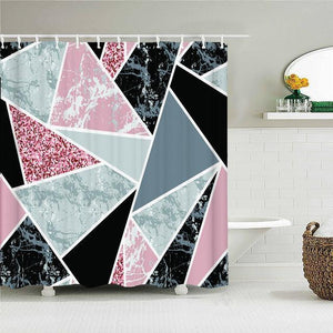 Marbled Angles Fabric Shower Curtain - Shower Curtain Emporium