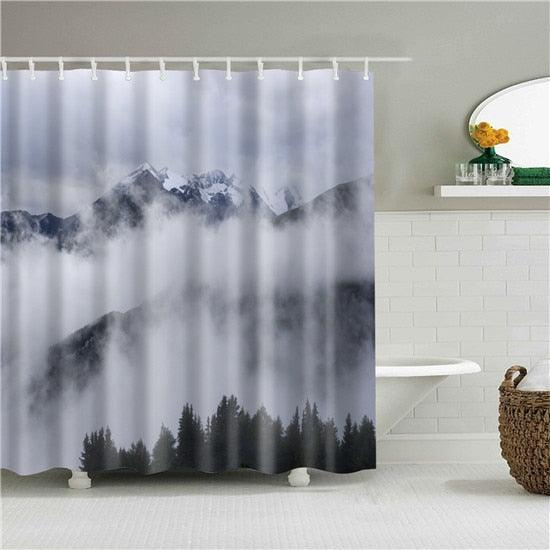 Misty Mountains Fabric Shower Curtain - Shower Curtain Emporium