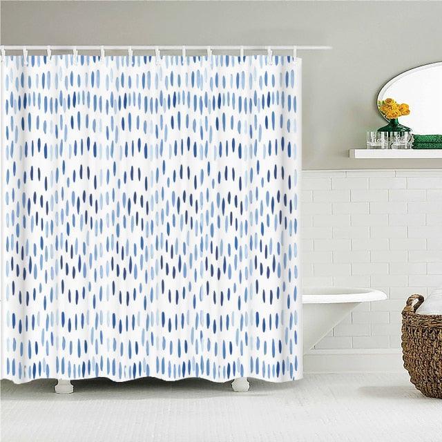 Modern Blue Fresh Fabric Shower Curtain - Shower Curtain Emporium