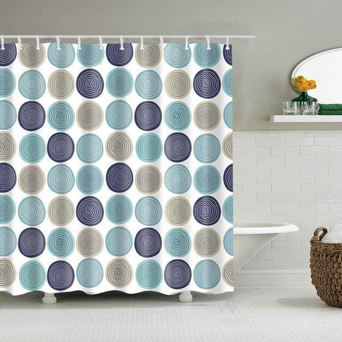 Modern Circle Pattern Fabric Shower Curtain - Shower Curtain Emporium