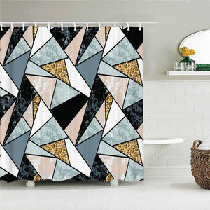 Modern Mosaic Fabric Shower Curtain - Shower Curtain Emporium