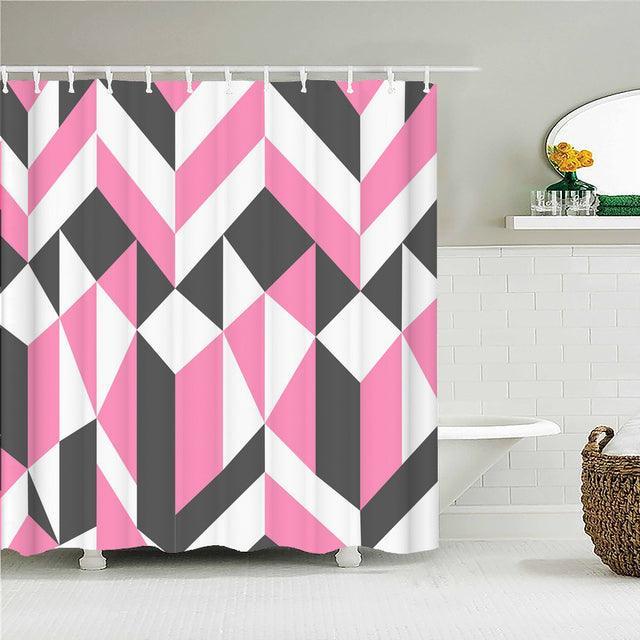 Modern Pink Pattern Fabric Shower Curtain - Shower Curtain Emporium