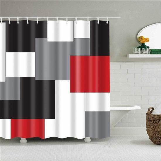 Modern Squares Fabric Shower Curtain - Shower Curtain Emporium