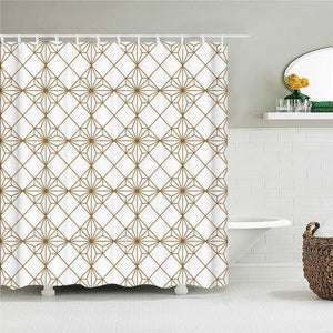 Modern Symmetrical Fabric Shower Curtain - Shower Curtain Emporium