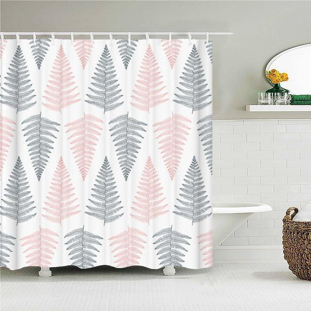 Modern Tree Print Fabric Shower Curtain - Shower Curtain Emporium