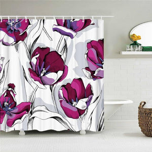 Modern Tulips Fabric Shower Curtain - Shower Curtain Emporium