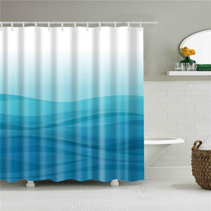 Modern Waves Fabric Shower Curtain - Shower Curtain Emporium