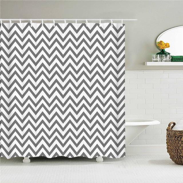 Modern Zigzag Fabric Shower Curtain - Shower Curtain Emporium