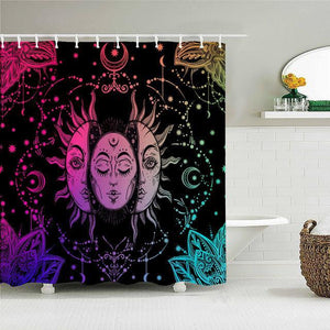 Moon Sun Color Fabric Shower Curtain - Shower Curtain Emporium
