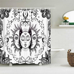 Moon Sun Light Fabric Shower Curtain - Shower Curtain Emporium