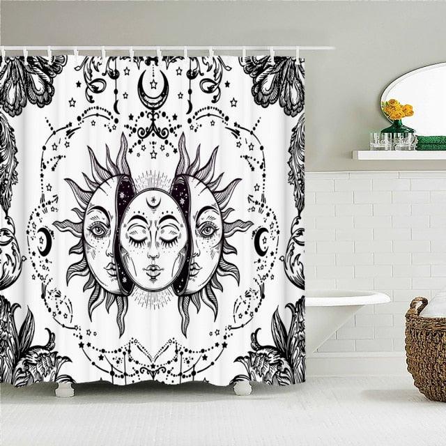 Moon Sun Light Fabric Shower Curtain - Shower Curtain Emporium