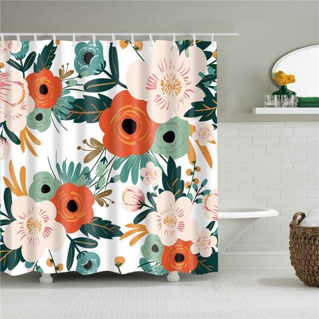 Morning Flowers Fabric Shower Curtain - Shower Curtain Emporium