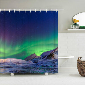 Northern Lights Fabric Shower Curtain - Shower Curtain Emporium