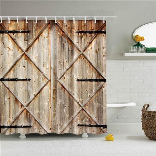 Oak Wood Doors Fabric Shower Curtain - Shower Curtain Emporium