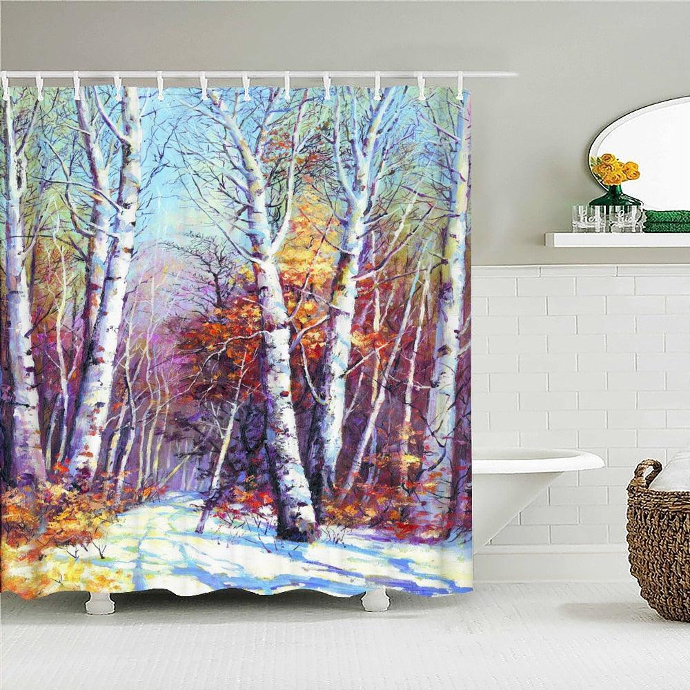 Painted Forest Art Fabric Shower Curtain - Shower Curtain Emporium